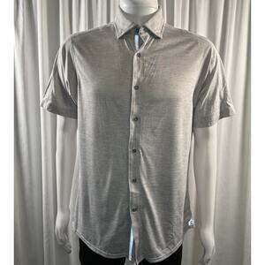 Cremieux Club 38 Men’s Short Sleeves Button Down Shirt, Gray, Sz: L, 77-04